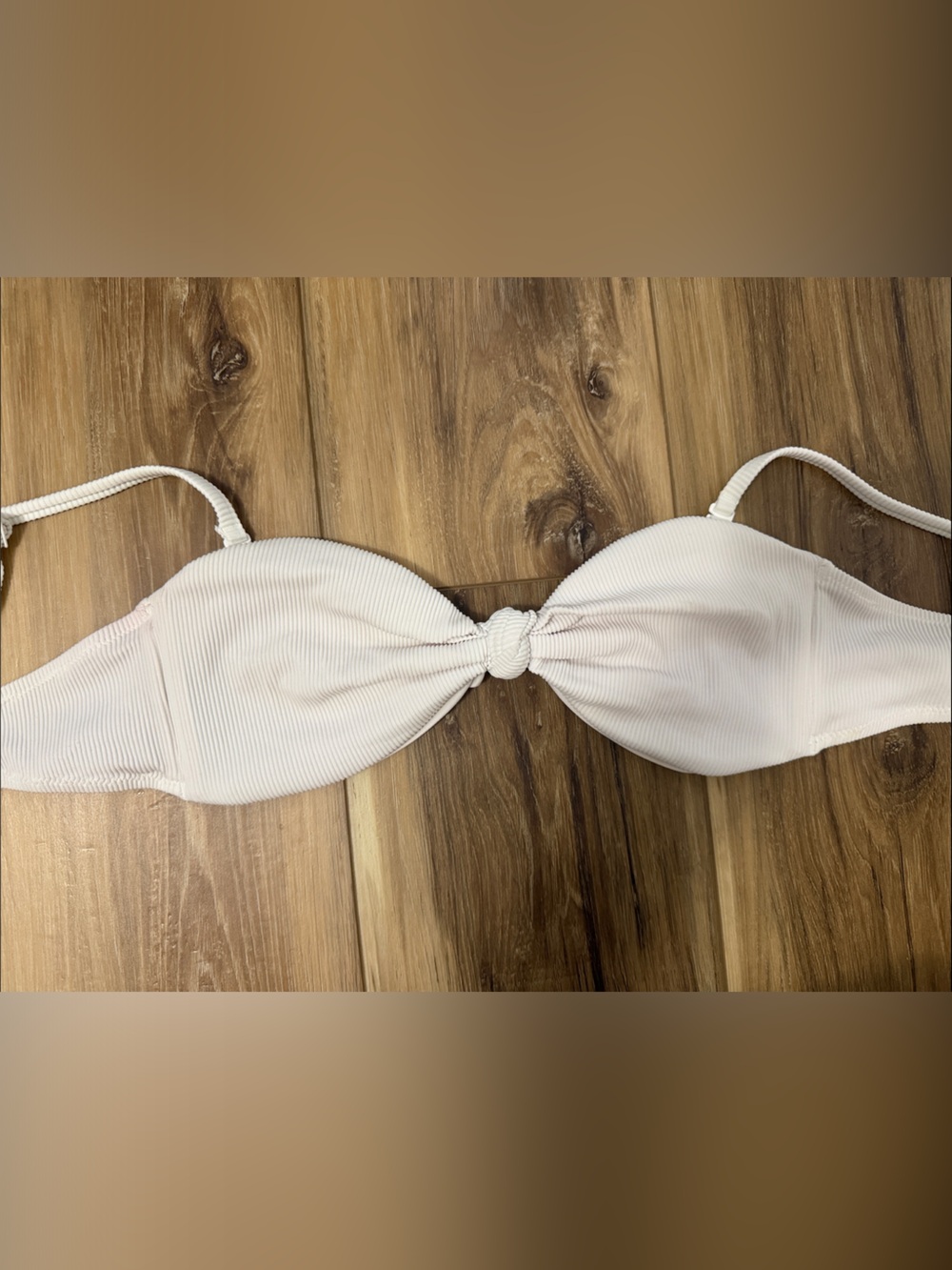 aerie White Knot-Front Bikini Top